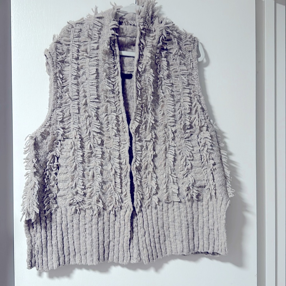 Marc by Marc Jacobs Oversized Wool Blend Vest with FRINGE & POCKETS!